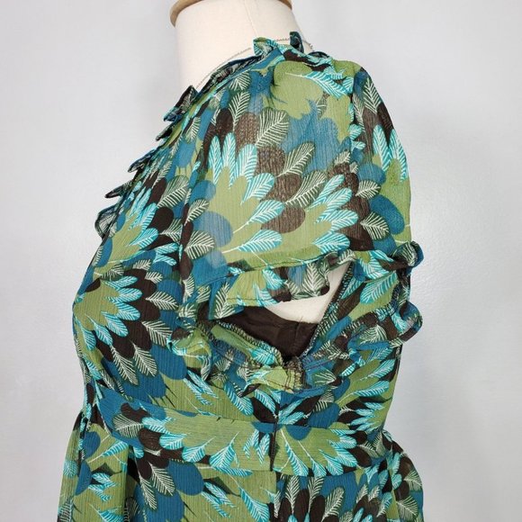 Duo Maternity 2 Piece Short Sleeve Textured Chiffon Tie Back Top Size M - Picture 7 of 12